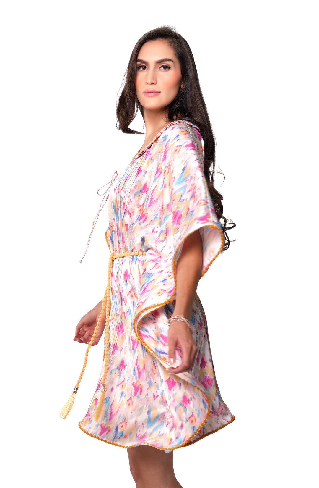 Robe de caftan de la soie atlas