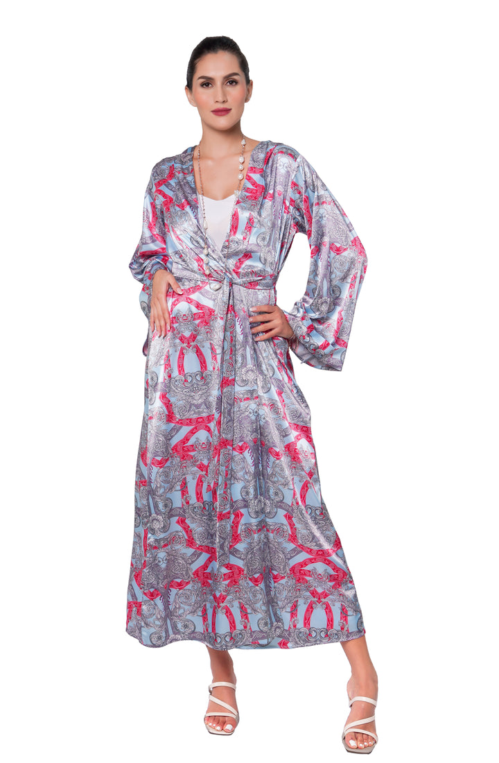 Cherry blossom long silky robe