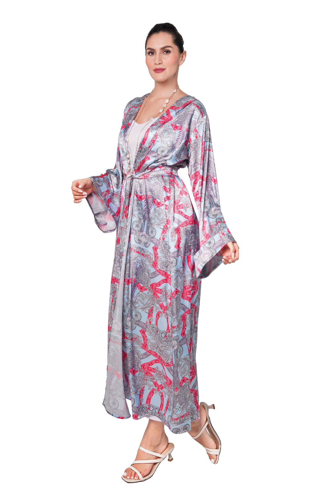 Cherry Blossom Long Silky Robe