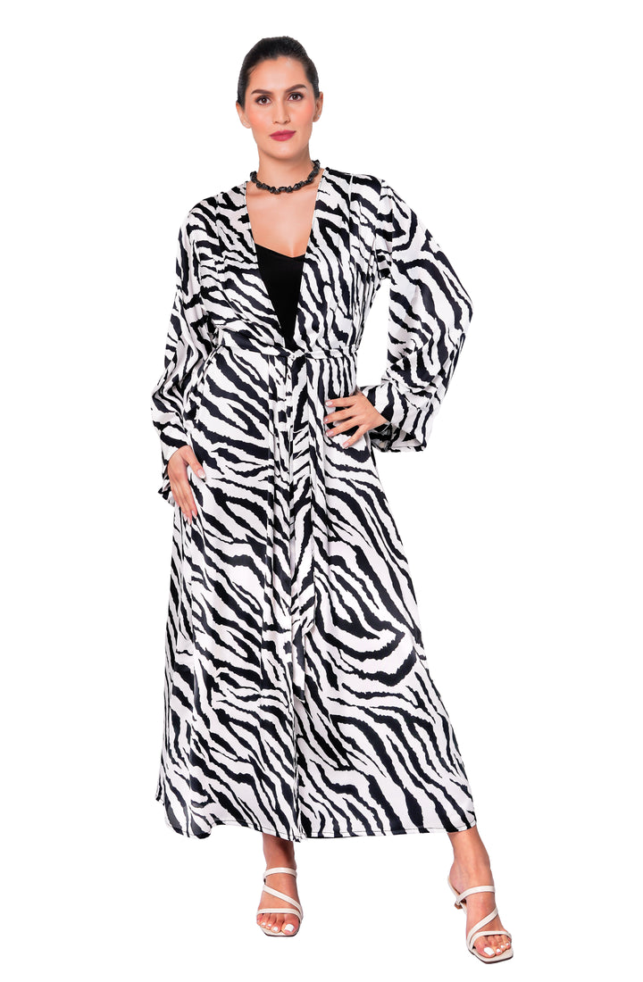 Zebra long Silky robe