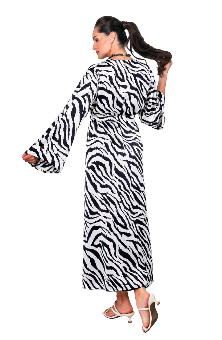 Zebra long Silky robe