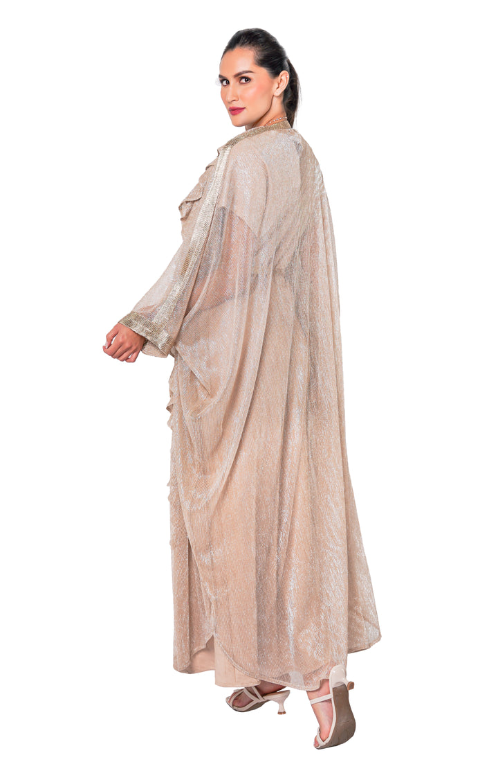 Robe de caftan à volants dorés